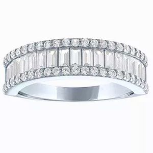 2MM Lab Created White Sapphire Sterling Silver Band